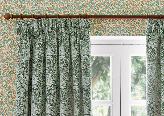 Marigold Pencil Pleat, Leaf Green - Ready Made Curtains - Image 9